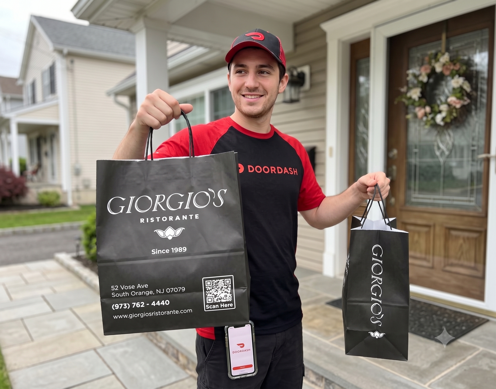 Giorgio's Ristorante custom-printed twisted-handle carrier bags